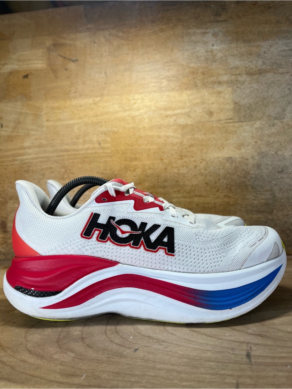 Hoka One One Skyward X Mens Size 10 (D) Running Shoes Sneakers Red White Blue